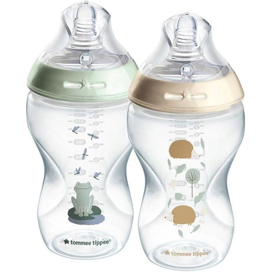 Tommee Tippee Decorated Pond Natural Start 2 Pack 340ml Bottles