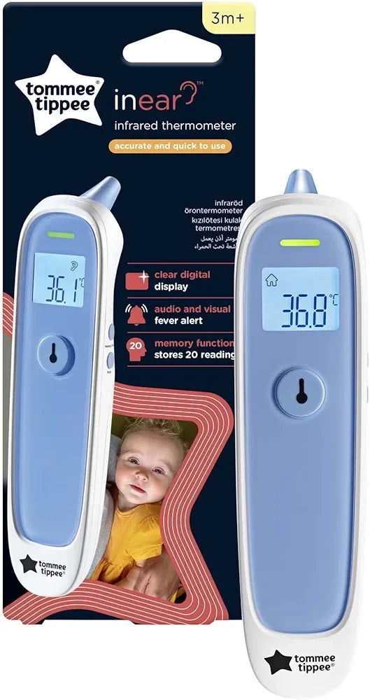 Tommee Tippee Digital Ear Thermometer – Fast 1‑Second Reading, Fever Indicator, Infant Use