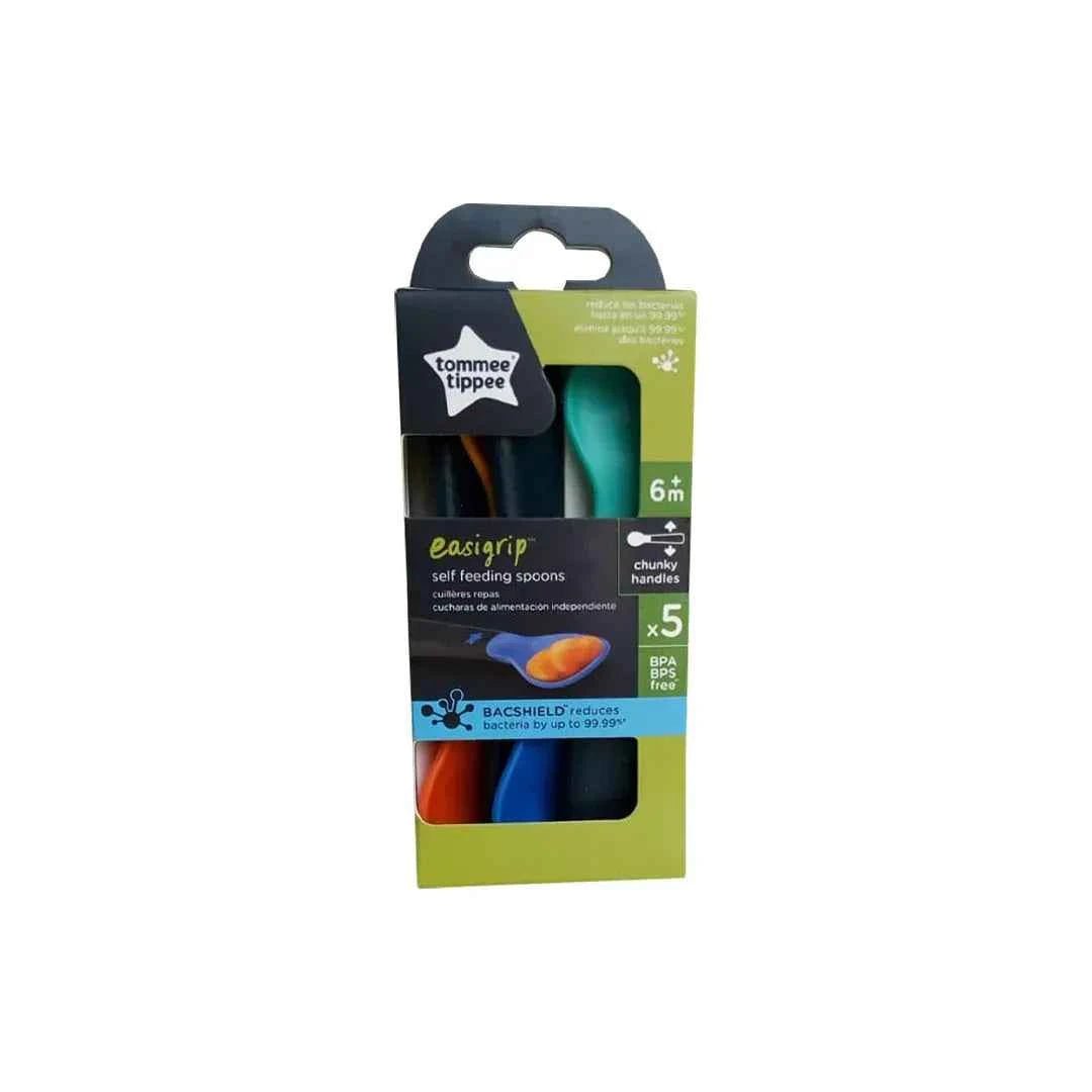 Tommee Tippee Easigrip Self‑Feeding Weaning Spoons – 5 Pack, Chunky Easy‑Hold Handles, Steriliser & Dishwasher Safe, BPA‑Free, Suitable from 6m+ - Adenzo Comfies