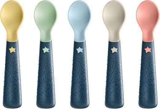 Tommee Tippee Easigrip Self‑Feeding Weaning Spoons – 5 Pack, Chunky Easy‑Hold Handles, Steriliser & Dishwasher Safe, BPA‑Free, Suitable from 6m+ - Adenzo Comfies