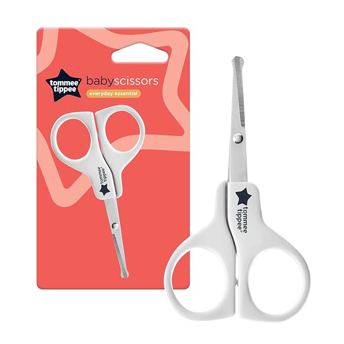Tommee Tippee Essential Basics Baby Scissors – Safe Rounded Tips, BPA‑Free