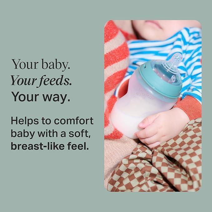 Tommee Tippee Natural Start Anti‑Colic Baby Bottles – 5 oz – BPA‑Free Silicone – Slow Flow Breast‑Like Nipple – Clear – Pack of 2 - Adenzo Comfies