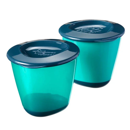 Tommee Tippee Pop Ups Weaning Pots 4m+ – Pack of 2 Baby Food Storage Containers, BPA - Free, Leak - Proof, Freezer Safe, Microwave Safe, and Dishwasher Safe Pots for Infant Weaning and Homemade Purees - Adenzo Comfies