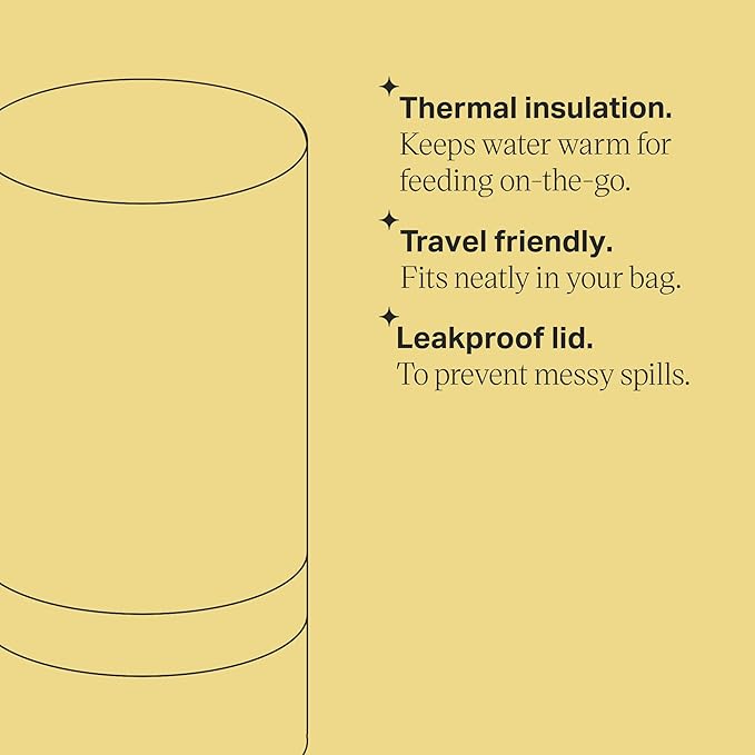 Tommee Tippee Travel Bottle and Food Warmer, Portable Baby Bottle Warmer Ideal for Travel, Thermal Insulation, Stainless Steel Flask with Leak-Proof Lid