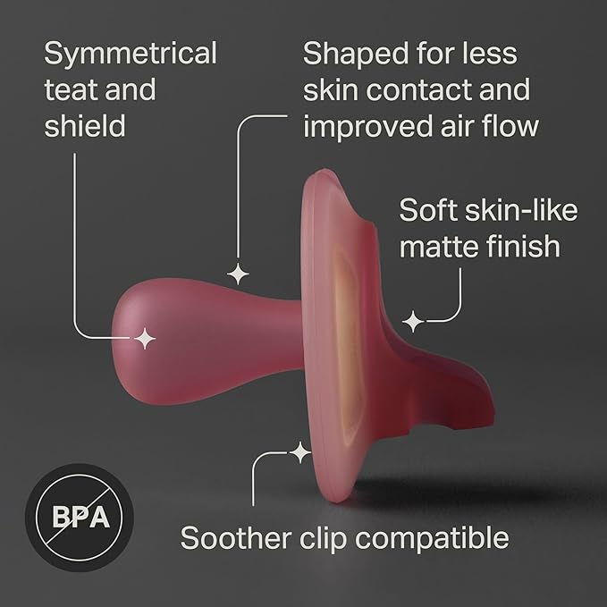 Tommee Tippee Ultra Light Soothers, 0–6m, 2 Pack, Lightweight, Soft Silicone, Extra Comfort