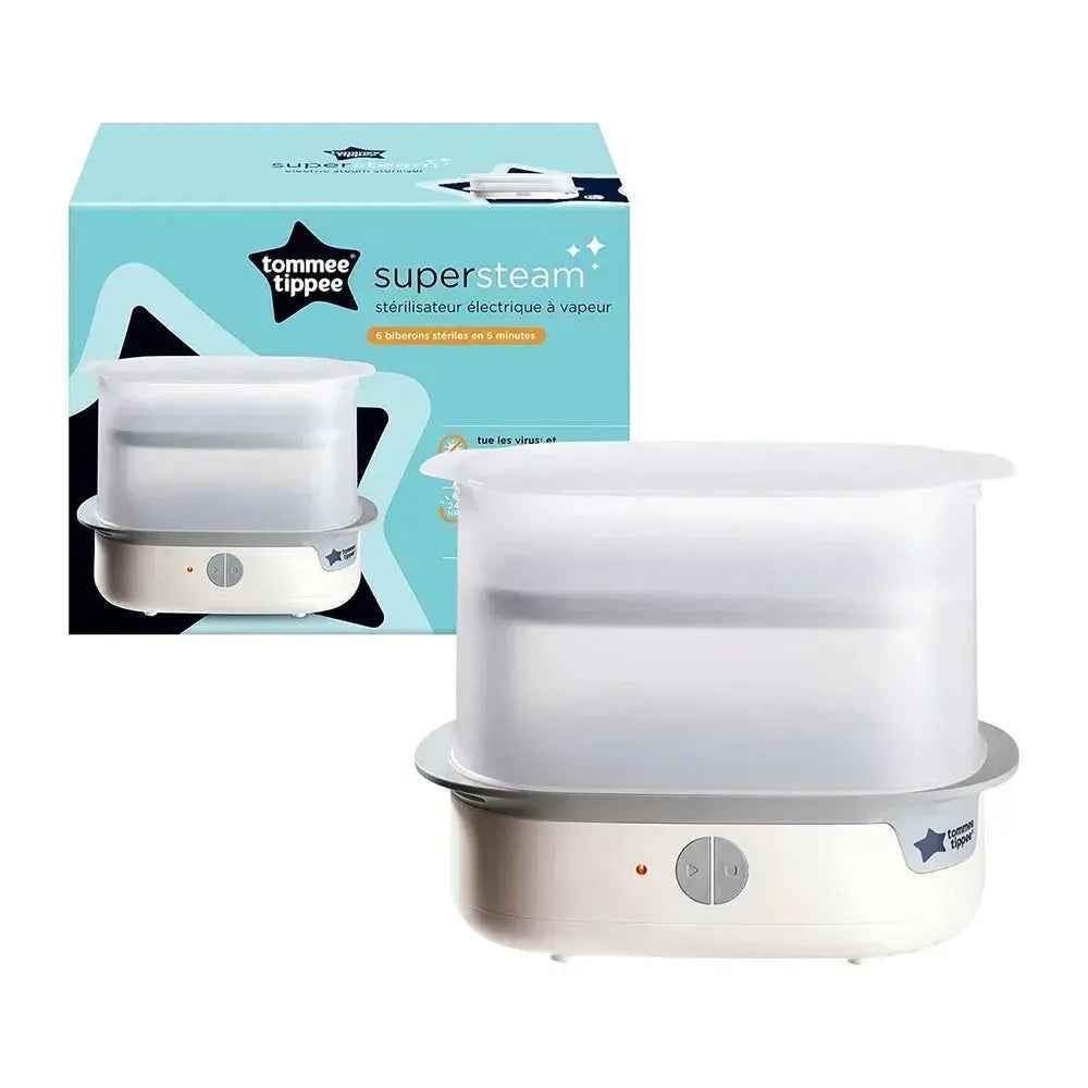 Tommee Tippee Electric Steam Steriliser - Fast, Compact, BPA - Free Baby Bottle Sterilizer with One - Button Operation and Chemical - Free Steam Cleaning - Adenzo Comfies