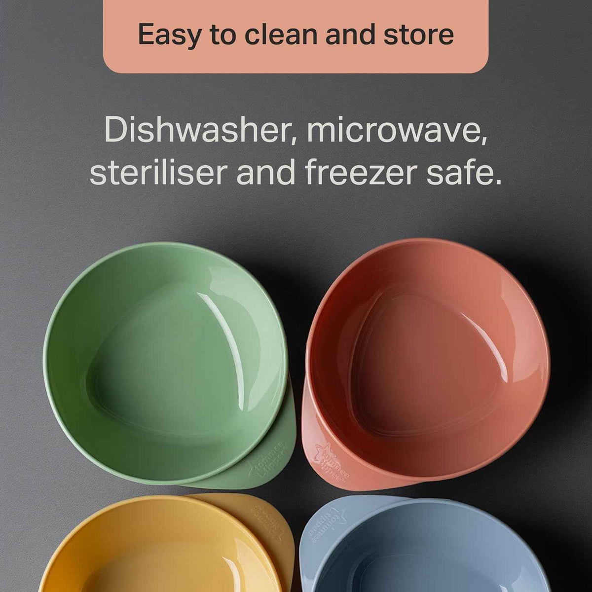 Tommee Tippee Easy Scoop Feeding Bowls – 6m+, 4 Pack, BPA‑Free - Adenzo Comfies