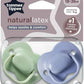Tommee Tippee Cherry Latex Dummies for Babies 18–36 Months – Pack of 2 Orthodontic Pacifiers in Blue and Green, BPA - Free, Soft and Comfortable Soothers for Toddlers - Adenzo Comfies