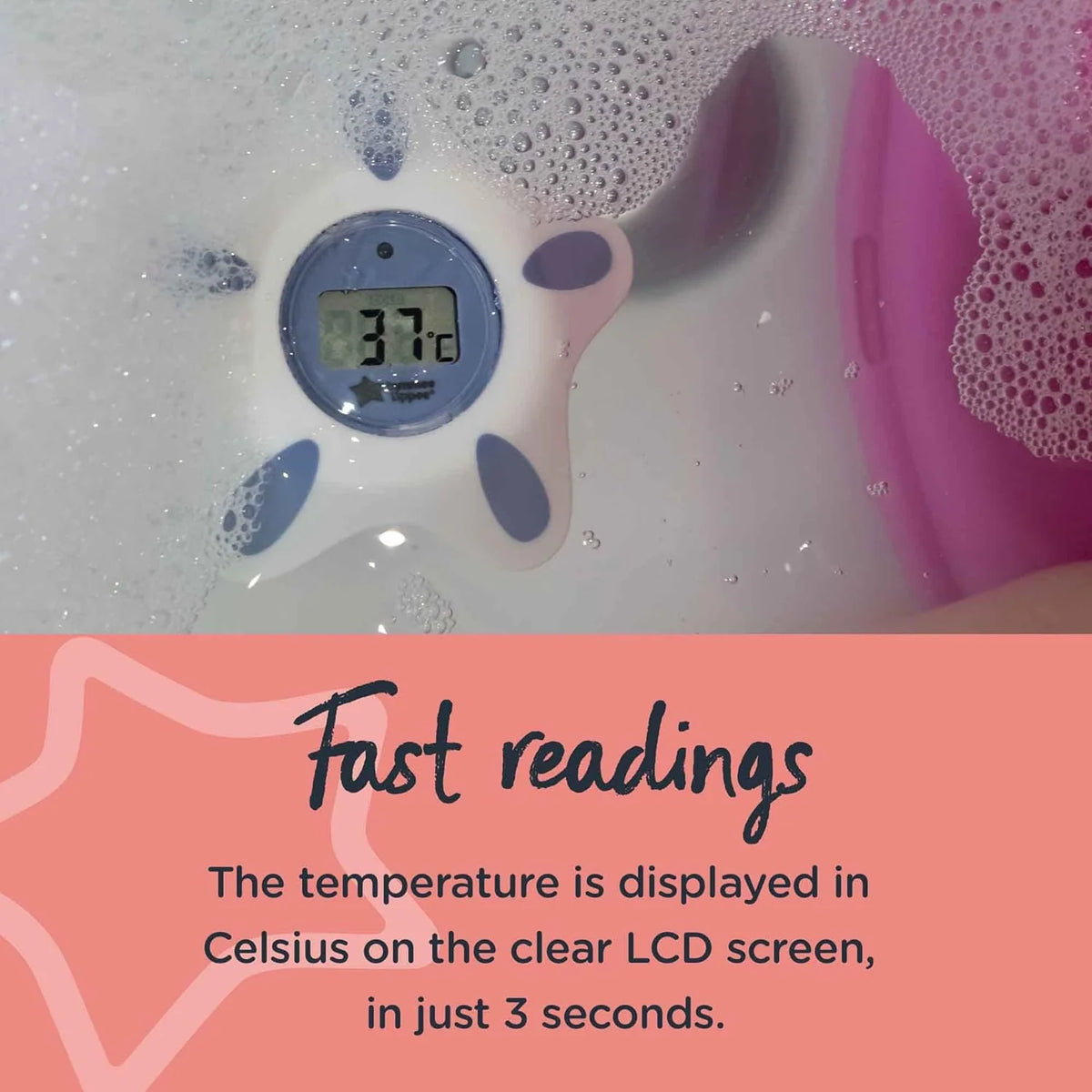 Tommee Tippee InBath Digital Thermometer Waterproof, Floats in Water, Easy‑Read LCD Display, Suitable for Bath & Nursery - Adenzo Comfies