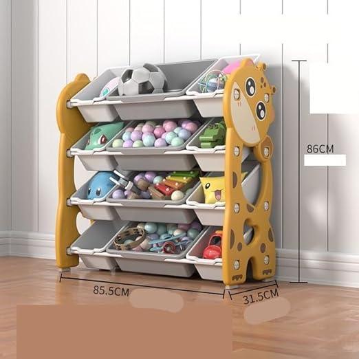 Toy Organizer Shelf Toy Box Toy Storage 4 - Tiers Toy Storage Organizer With 12 Removable Toy Bins Plastic Toy Organizers Storage For Living Room Toy Storage Organizer Toy Bin(Color:Blue) - Adenzo Comfies