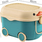 Toy Storage Box Plastic Toy Chest with Wheels, Large Toy Storage Organizer with Storage Bins for Games Room Storage - Adenzo Comfies
