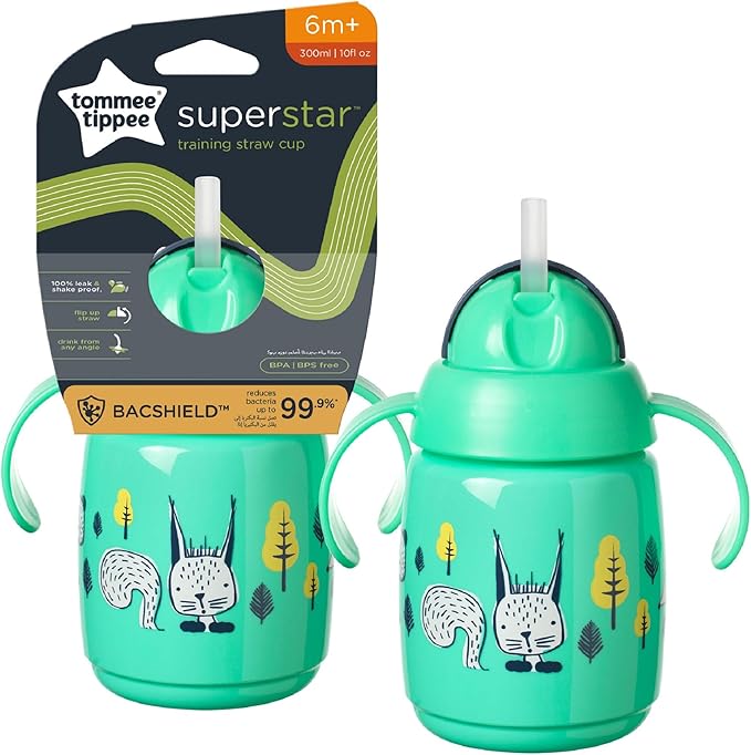Tommee Tippee Trainer Sippee & Straw Cup 300ml – 6m+  Leak‑Proof, BPA‑Free, Easy‑Grip Handles