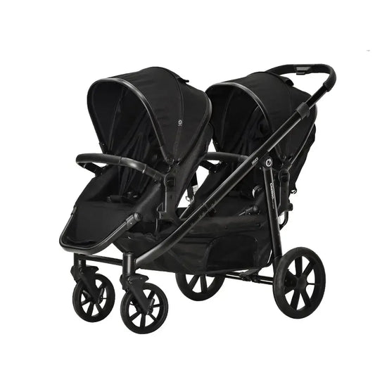 Lightweight Foldable Twin Baby Stroller with Adjustable Canopy and Storage Basket - Adenzo Comfies