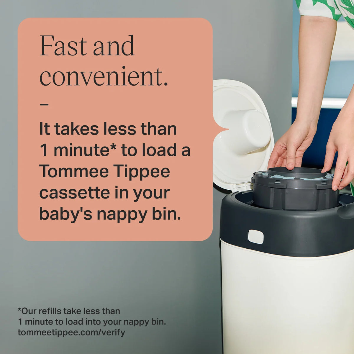 Tommee Tippee Twist and Click Nappy Bin Refill Cassettes, Pack of 6 Refill Cassettes with Multilayer, Antibacterial Film for Odour and Germ Protection.