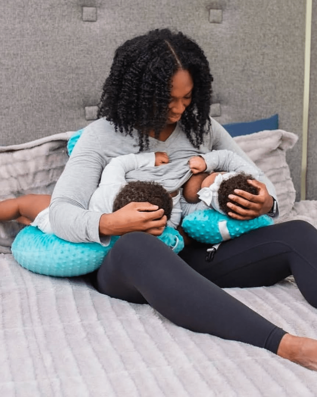6 - in - 1 Twin Nursing Pillow for Breastfeeding – Multifunction Pregnancy & Baby Feeding Support Pillow with Washable Cover for Twins - Adenzo Comfies