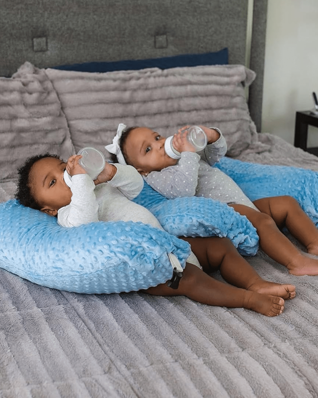 6 - in - 1 Twin Nursing Pillow for Breastfeeding – Multifunction Pregnancy & Baby Feeding Support Pillow with Washable Cover for Twins - Adenzo Comfies