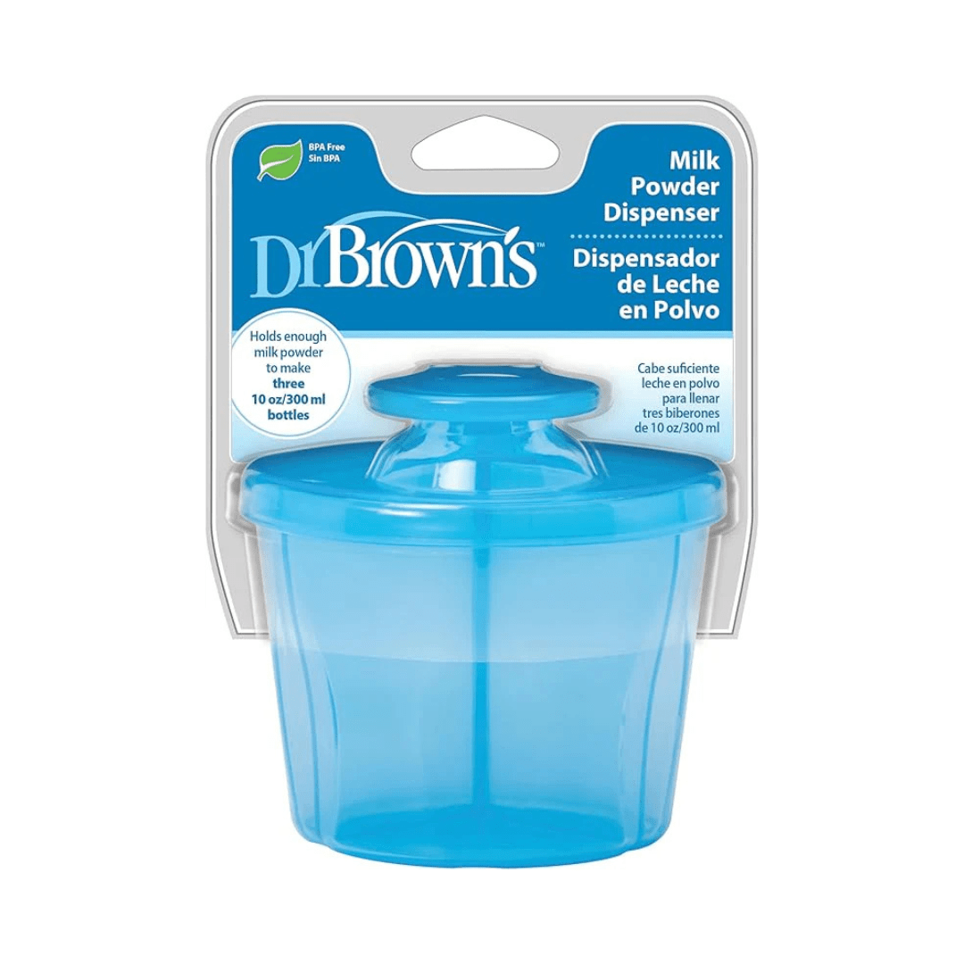 Dr. Brown’s Milk Powder Dispenser Blue – Portable Baby Formula Container with 3 Compartments, Easy - Pour Spout, Travel & Night Feeding Solution - Adenzo Comfies