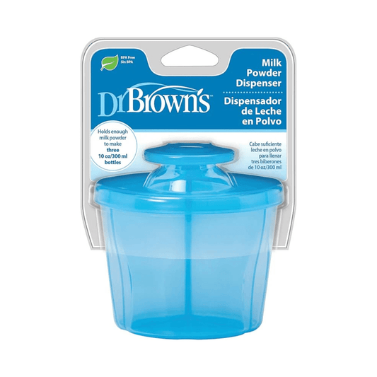 Dr. Brown’s Milk Powder Dispenser Blue – Portable Baby Formula Container with 3 Compartments, Easy - Pour Spout, Travel & Night Feeding Solution - Adenzo Comfies