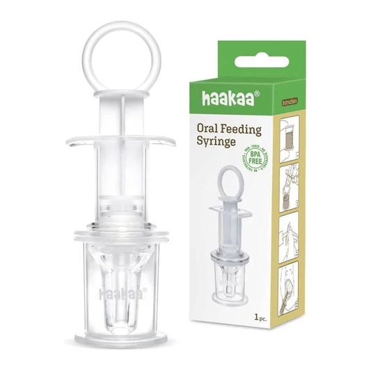 Haakaa Baby Oral Feeding Syringe – Infant Medicine Dispenser, Liquid Nutritional Supplement Applicator, Easy‑Use Silicone Pacifier‑Style Syringe for Newborns and Toddlers - Adenzo Comfies