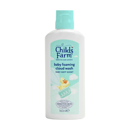Childs Farm Baby Foaming Cloud Face & Body Wash, Baby Soft Scent | Tear-free, Gently Cleanses & Soothes | Suitable for Newborns with Dry, Sensitive Skin, 160ml - Adenzo Comfies
