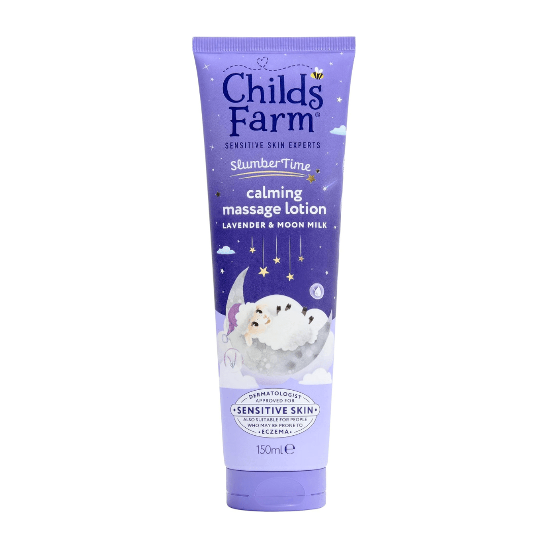 Childs Farm SlumberTime Sleep Calming Massage Lotion, Lavender & Moon Milk | Soothing & Hydrating | Suitable for Newborns with Dry, Sensitive Skin, 150ml - Adenzo Comfies