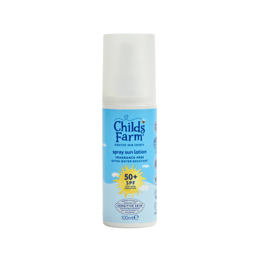Childs Farm, Kids and Baby Sun Cream Spray SPF 50+ 125 ml, Water Resistant UVA and UVB, Very High Protection, Suitable for Dry, Sensitive and Eczema-Prone Skin, Pack of 1 - Adenzo Comfies