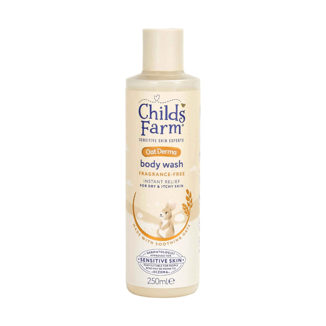 Childs Farm OatDerma Body Wash, Fragrance Free, Soothing Face Bath Shower Gel, Sensitive Skin Soap, Baby Kids, 250ml - Adenzo Comfies