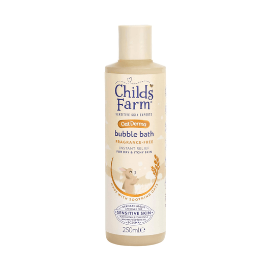 Childs Farm OatDerma Bubble Bath, Fragrance-Free, Gently Cleanses and Soothes, Suitable for Newborns with Dry, Sensitive Skin, 250 ml - Adenzo Comfies