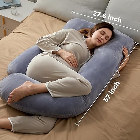 Momcozy U-Shaped Pregnancy Pillow, Full Body Maternity With Support for Back, Legs, Belly, 57 Inch&nbsp;