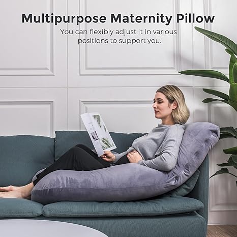Momcozy U-Shaped Pregnancy Pillow, Full Body Maternity With Support for Back, Legs, Belly, 57 Inch&nbsp;