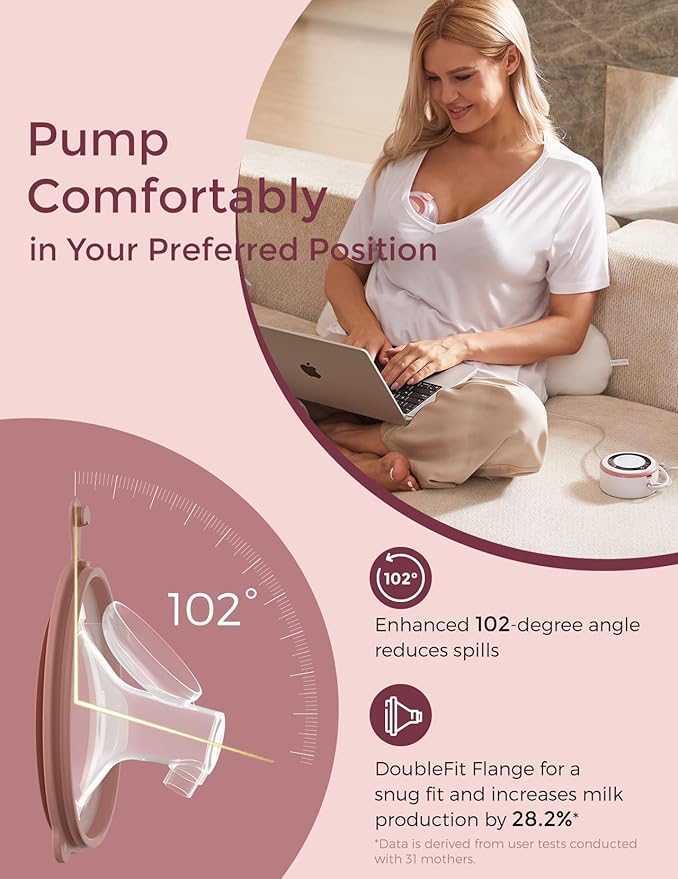 Momcozy Breast Pump V1 Pro Hospital-Grade, Hands-Free & Portable Wearable Pump