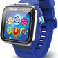 VTech - KidiZoom SmartWatch MAX Blue, kids digital watch, photo, selfie, video, horizontal touch screen, high-tech toy, gift for children and teenagers from 5 years to 14 years - content on