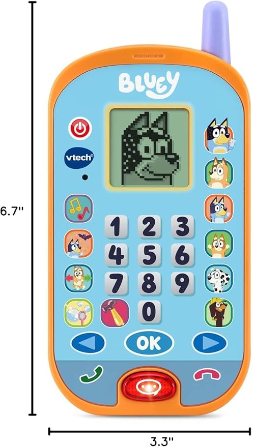 VTech Bluey Ring Ring Learning Phone, Official Bluey Toy, Interactive Role Play Phone, Toy Phone with Voice Activation, Games & Numbers, Educational Gift for Children Ages 3, 4+ Years, English Version