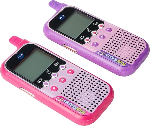 VTech KidiGear Walkie Talkies for Kids, Outdoor 65-foot Long Distance Walkie Talkies with Secure Digital Connection, Suitable for Boys and Girls 5+ years, Pink, English Version