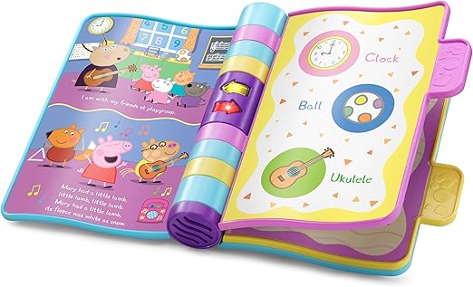 VTech Peppa Pig: Peppa's Nursery Rhymes, Official Peppa Pig Book with Nursery Rhymes, Wipe-Clean Pages, Lights, Songs & Sound Effects, Interactive Toy for Babies 9, 12, 18+ months, English Version