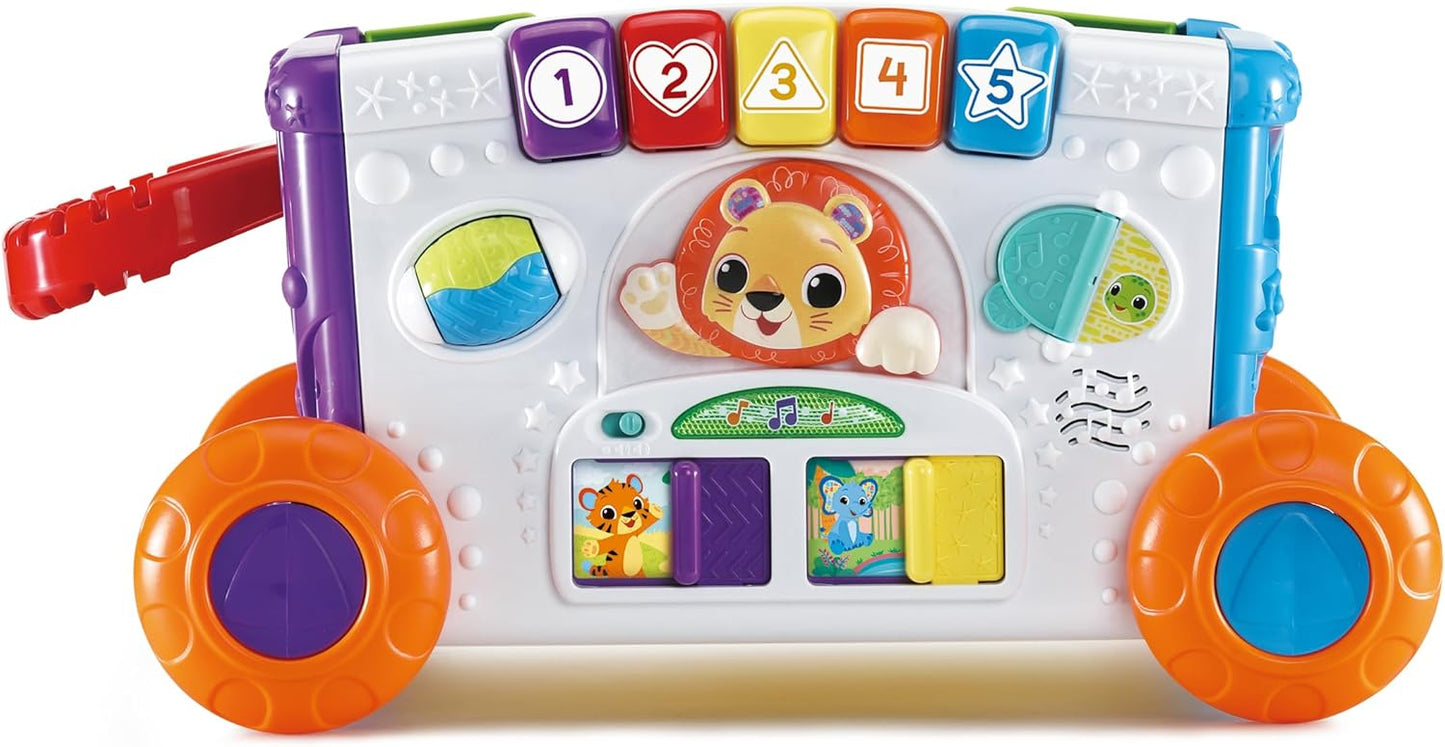 VTech Baby Sort & Discover Activity Wagon, Pull Along Light-up Activity Panel with Manipulatives, Animals, Numbers & Colours, Interactive Toy, Gift for Toddler 12, 18, 24 months +, English version