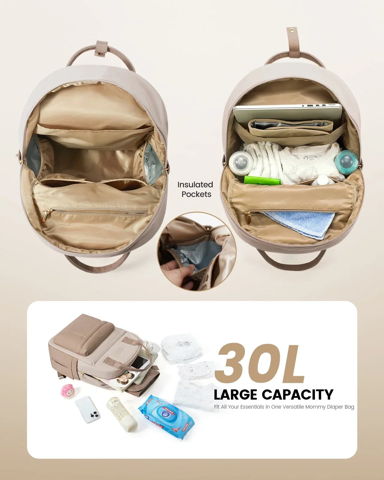 LOVEVOOK Baby Changing Bag – Multi - Function Diaper Tote Backpack Organizer with Large Capacity, Piece of 1 - Adenzo Comfies