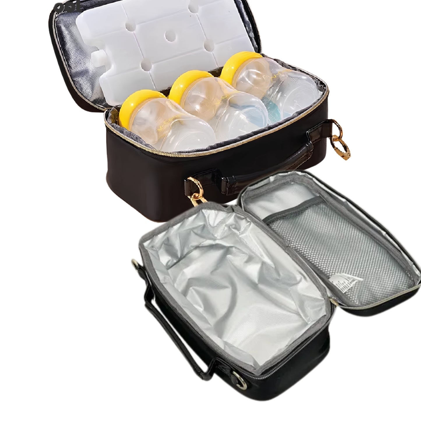 V - Cool Breast Milk Cooler Bag with Ice Packs – Insulated Waterproof Baby Food & Milk Storage Shoulder Bag for Bottles, Storage Bags & Wearable Breast Pumps - Adenzo Comfies