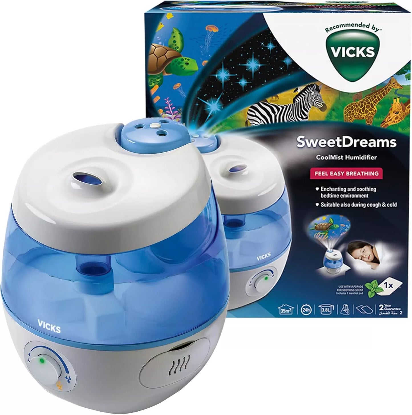 Vicks VUL575 Sweet Dreams Cool Mist Humidifier with Image Projector