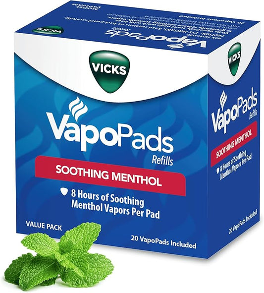 Vicks VapoPads Original Menthol Scent Refill Pads for Vicks Humidifiers and Sinus Inhalers, 20-Pack
