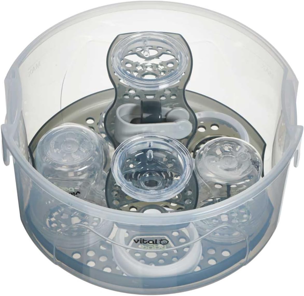 Vital Baby Nurture 2 in 1 Combination Steriliser - Microwave Steam Sterilising and Cold Water Sterilizer - BPA, Latex & Phthalate Free