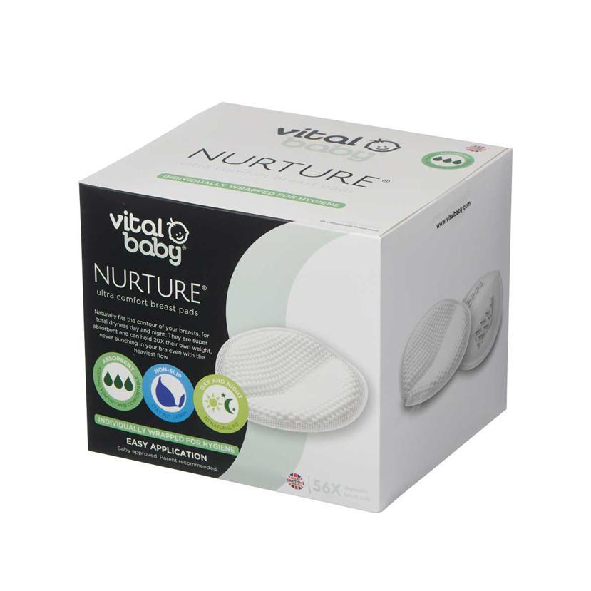 Vital Baby Ultra Comfort Disposable Breast Pads – Super Soft, Leak-Proof, Individually Wrapped – 56 Pack