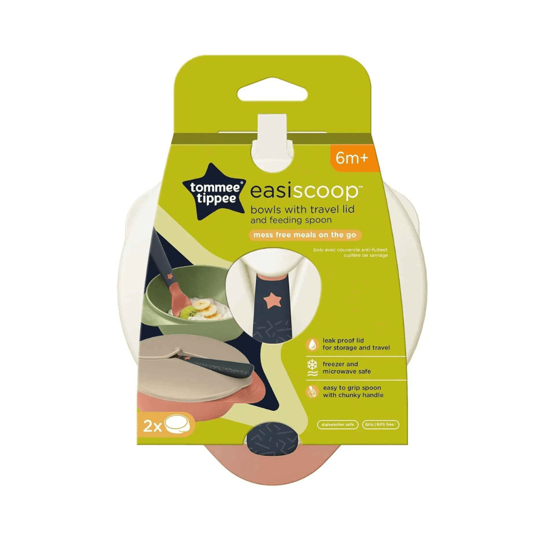 Tommee Tippee Easy Scoop Feeding Bowl with Travel Lid & Spoon – BPA‑Free, Dishwasher & Microwave Safe, Suitable from 6m+ - Adenzo Comfies