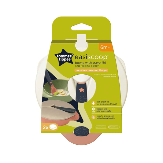 Tommee Tippee Easy Scoop Feeding Bowl with Travel Lid & Spoon – BPA‑Free, Dishwasher & Microwave Safe, Suitable from 6m+ - Adenzo Comfies