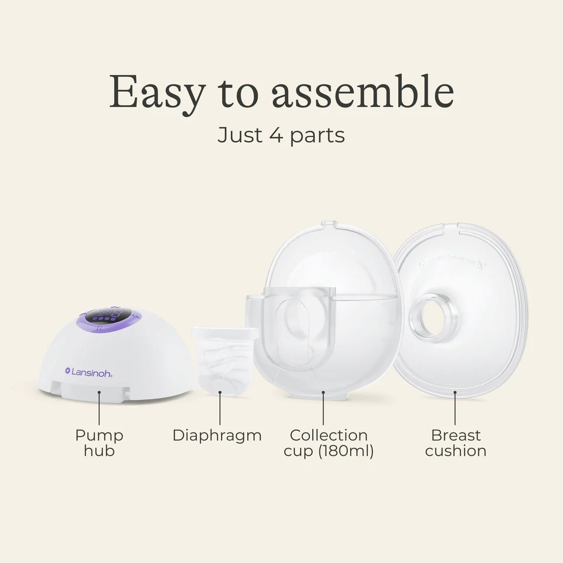 Lansinoh Single Wearable Electric Breast Pump Bundle - 4 Pumping Modes, 9 Suction Levels - Hands Free Portable & Quiet Pumping- LED Display - Adenzo Comfies