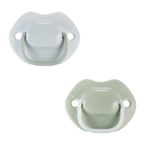 Tommee Tippee Moda Orthodontic Soother – 0–6 Months, 2 Pack (Powder Blue & Mint / White & Beige / White & Pink) - Adenzo Comfies