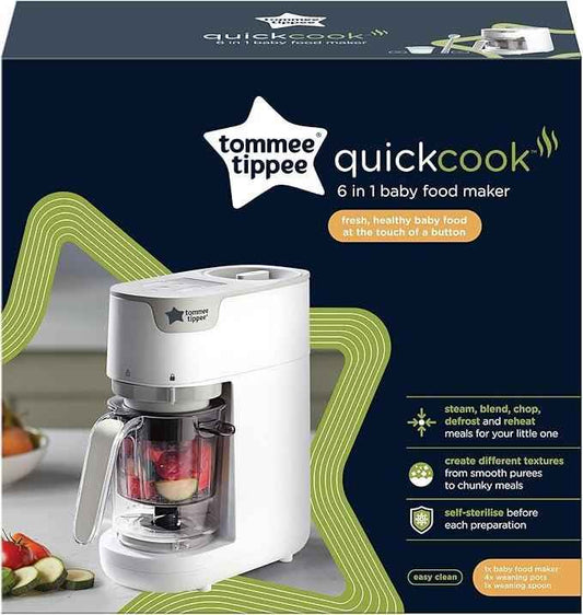 Tommee Tippee Baby Food Maker - Quick - Cook Blender and Steamer for All Stages of Baby Weaning, 200g Capacity - Adenzo Comfies