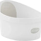 Shnuggle Toddler Bath Tub | Larger Bath for Bigger Kids at Bathtime | Includes Warm and Soft Foam backrest | Grippy Anti - Slip Surface | Includes Easy Drain Bath Plug | White with Light Grey Backrest - Adenzo Comfies