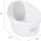 Shnuggle Toddler Bath Tub | Larger Bath for Bigger Kids at Bathtime | Includes Warm and Soft Foam backrest | Grippy Anti - Slip Surface | Includes Easy Drain Bath Plug | White with Light Grey Backrest - Adenzo Comfies