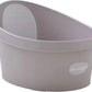 Shnuggle Toddler Bath Tub | Larger Bath for Bigger Kids at Bathtime | Includes Warm and Soft Foam backrest | Grippy Anti - Slip Surface | Includes Easy Drain Bath Plug | White with Light Grey Backrest - Adenzo Comfies
